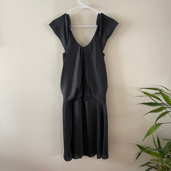 Vanessa Bruno Athe Lace Trim Shift Dress Women’s S Gray Layered Boho Chic Silky - Picture 2 of 9